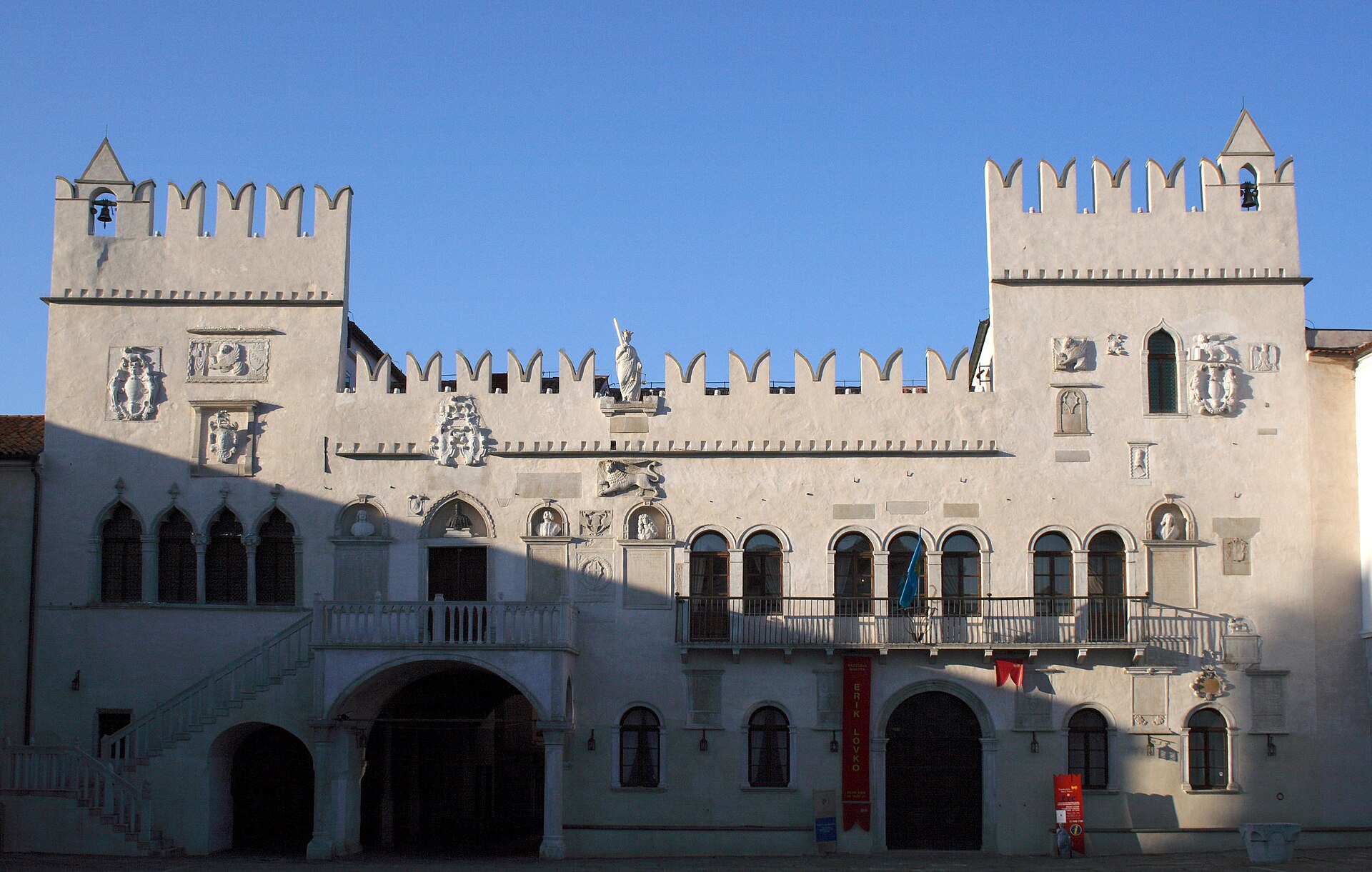 Praetorian Palace at sunrise in Koper Old Town, Slovenia